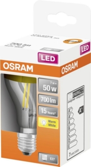 Osram LED-Lampe Standard 7W/827 (50W) filament clear mirror gold E27