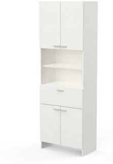 habeig Badezimmerspiegelschrank Badschrank weiß Hochschrank Spiegel Coral weiß Kommode als Serie erhältlich