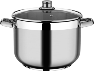 Bemus Jumbotopf BenVita ECOLine 17 Liter, Edelstahl rostfrei, Kochtopf mit Glasdeckel