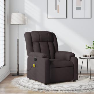 vidaXL Massagesessel Dunkelbraun Stoff 373591