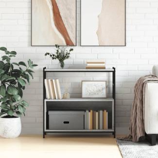 vidaXL Bücherregal Grau Sonoma 80x30x78,5 cm Holzwerkstoff und Eisen 832796