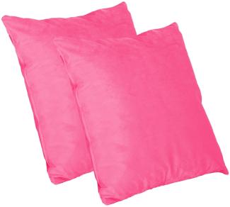 HTI-Living 2er-Set Pink Kissen Nathalie Unifarben