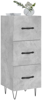 vidaXL Sideboard, Holzwerkstoff Betongrau, 34,5 x 34 x 90 cm