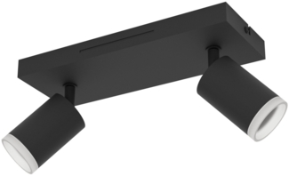 Eglo LED Leuchten 2er Spot Melitello-Z schwarz 25 x 11 cm RGB dimmbar