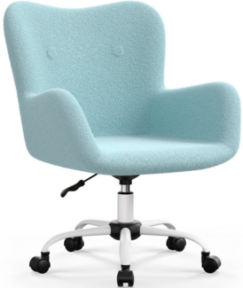 Adormii Bürostuhl Schminkstuhl,Homeoffice Stuhl mit Armlehnen,Drehstuhl mit Rrollen (Boucle-Gewebe,höhenverstellbar,für Schminktisch,Arbeitszimmer, Schlafzimmer,150kg)