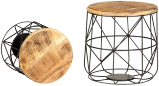 Couchtische, Sofatische 2 Stk. Massivholz Mango