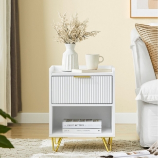 SoBuy Nachttisch FBT169, mit Schublade und Ablagefach Beistelltisch für Schlafzimmer Wohnzimmer