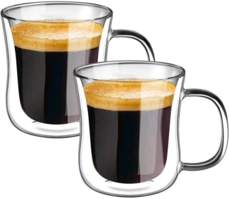 Doppelwandige Espressotassen Set Glas 120ml 2er Kaffeeglas Teegläser