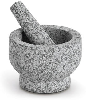 ZELLER 24523 Mörser und Stößel-Set 14 x 10 cm Granit, grau