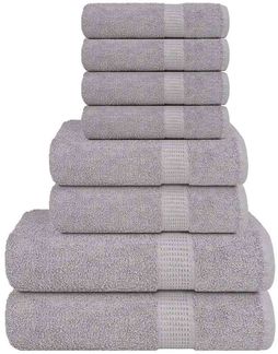 vidaXL 8-tlg. Handtuch-Set FROGN Grau 360 g/m² 137068