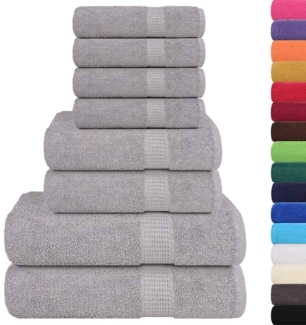 vidaXL 8-tlg. Handtuch-Set Grau 360 g/m² 100% Baumwolle 137068
