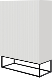 Selsey 'Veldio' Highboard 2-türig, weiß mit schwarzem Metallgestell, ca. 125 x 90 x 38 cm