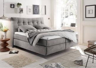 Boxspringbett 180x200 cm MALIBU-09 in Soro 90 light grey