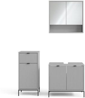 Badmöbel-Set Eliza Grau 3 Teile Vicco