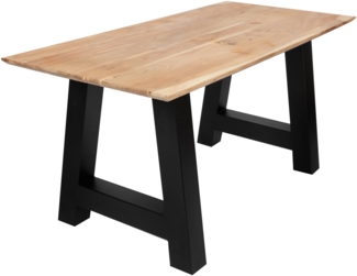 Esstisch 240 x 100 cm Akazie massiv naturfarben Schweizer Kante A-Gestell AMALIE 94870794