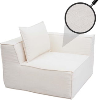 Eckteil/Zubehör für Sofa HWC-O54, Loungesessel Polstersessel Armlehne, Stoff/Textil (300g/m²) 63x97x97cm ~ creme