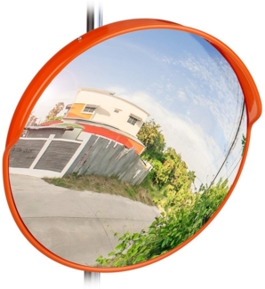 relaxdays Wandspiegel Verkehrsspiegel 45 cm, Rot