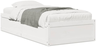 vidaXL Massivholzbett ohne Matratze Weiß 75x190 cm Kiefernholz 846847