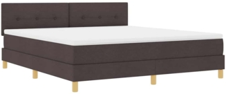 vidaXL Boxspringbett mit Matratze Dunkelbraun 180 x 200 cm Stoff 3338940