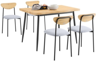 SoBuy Essgruppe OGT52, Esszimmer, Essgruppe, Sitzgruppe, Esszimmerset, (Set, 5-tlg),Essgruppe 4 Stühle, Esstisch Essgarnitur, Küche Esszimmer