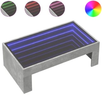 vidaXL Couchtisch mit Infinity-LED Betongrau 90x50x30 cm 847619