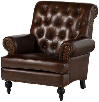 Sessel Echtleder 84x84x94 braun CHESTERFIELD #105