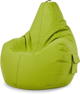 Green Bean© Sitzsack mit Rückenlehne "Cozy" 80 x 70 x 90 cm - Gaming Chair mit 230L Füllung - Bean Bag Lounge Chair Sitzhocker Grün