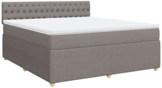 vidaXL Boxspringbett mit Matratze Taupe 180x200 cm Stoff 3287546