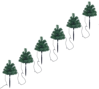 vidaXL Wegbeleuchtung Weihnachtsbäume 6 Stk. Warmweiße LEDs 45 cm PVC 344658