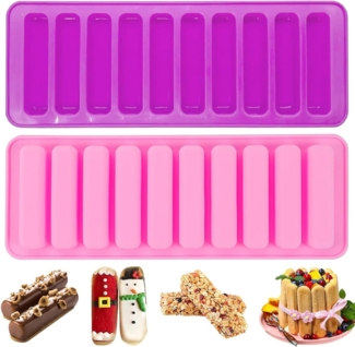 FELIXLEO Backform 2 Pcs Backform Silikonform Mit 10 Mulden Antihaft Riegel Backform, (1-tlg)