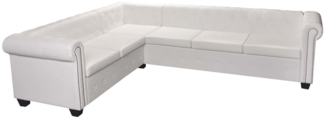 vidaXL Chesterfield-Ecksofa 6-Sitzer Weiß Kunstleder 287915