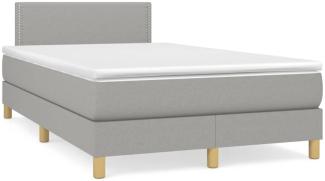 vidaXL Boxspringbett mit Matratze & LED Hellgrau 120x190 cm Stoff 3270081