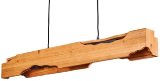 hofstein Pendelleuchte moderne Hängelampe aus Holz/Metall in Naturfarben/Schwarz, ohne Leuchtmittel, Hängeleuchte im skandinavischen Design, 4 x E27, ohne Leuchtmittel