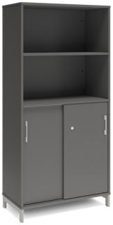 Büroschrank DNA 800x1660 mm Anthrazit/Weiß Schiebetür 4A4
