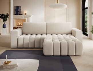 Eltap 'Bonett' Ecksofa mit Schlaffunktion, 92 x 175 x 250 cm, Hellbeige, Rechts