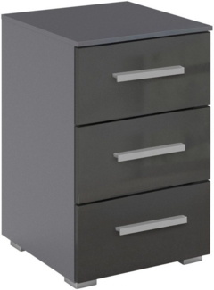 rauch Nachtkommode Nachttisch Nachtkonsole Nachtschrank KOLUNA mit Hochglanzfront (Breite 40 cm), mit 3 geräumigen Schubladen für viel Stauraum MADE IN GERMANY