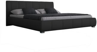 Woodkings 'Luna' Polsterbett, Kunstleder, Schwarz, 160x200 cm