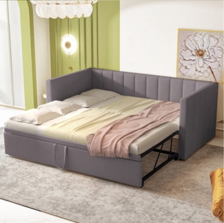 HAUSS SPOLE Schlafsofa Tagesbett Polsterbett Kinderbett Schlafsofa Ausziehbares Schlafsofa, mit Lattenrosten, Multifunktionsbett aus Samt, Ausziehbares Bett, ohne Matratze