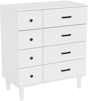 HOMAVO Kommode DG3 mit 8 Schubladen– modernes Design mit Füßen-75x40x87 cm, FSC®-zertifiziert, pflegeleicht, Innenprägung-Front mit Tiefziehfolie