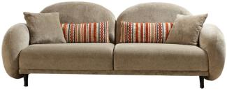 Casa Padrino Luxus Sofa Graubraun / Schwarz 230 x 100 x H. 85 cm - Wohnzimmer Sofa - Wohnzimmer Möbel - Luxus Möbel - Luxus Einrichtung