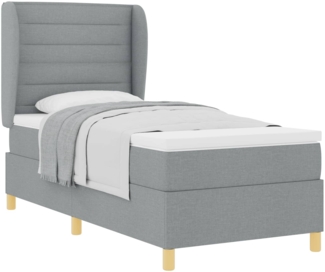 vidaXL Boxspringbett mit Matratze Dunkelgrau 90x190 cm Hellgrau 3340669