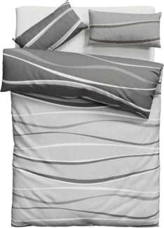 OTTO home Wendebettwäsche Alvara, Linon, 2 teilig, in Gr. 135x200 oder 155x220 cm, 100% Baumwolle, grafisches Motiv