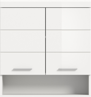 Xonox Scout Hängeschrank (B/H/T: 74x79x24 cm) in weiß Nachbildung und weiß Hochglanz tiefzieh