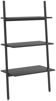 vidaXL Leiterregal mit 3 Böden Schwarz 64x34x116 cm 336372