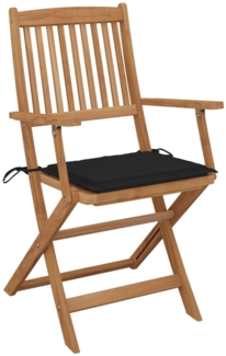 vidaXL Klappbare Gartenstühle 4 Stk. mit Kissen Massivholz Akazie 3064624