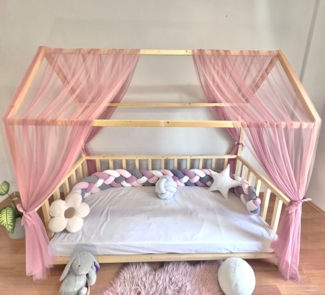Baby Fancyroom Betthimmel Hausbett Himmel Premium Tüll, Baldachin für Kinderbett Mädchenzimmer, 2-teilig, mit 4 Schleifen, Premium Tüll