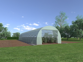 Vente-unique - Foliengewächshaus Folientunnel - 36 m² - 1200 x 300 x 200 cm - Stahl - IPOMEA