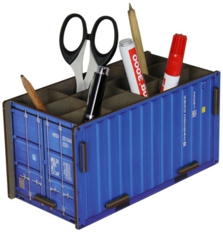 Werkhaus - Photo - Stiftebox "Container" Blau Stiftehalter Stifteköcher (CO1011)