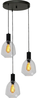 Pendelleuchte Porto 3-flammig Glas Transparent Ø45cm