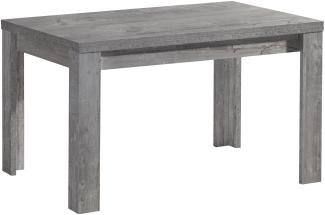 Esstisch >Monterrey< ausziehbar bis 176cm in Beton - 120(176)x78x80cm (BxHxT)